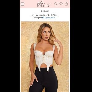 Underwired Corset Crop Top in Cream